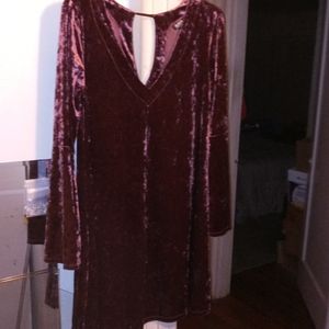 Maroon Velour Swing Style Dress